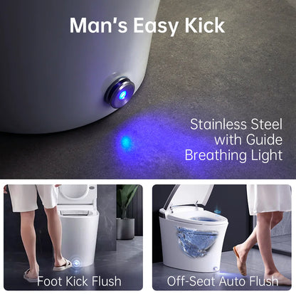 EPLO Smart Toilet Bidet, Auto Open/Close Lid,Foam Shield Splash Proof,Auto Flush,Elongated Toilet
