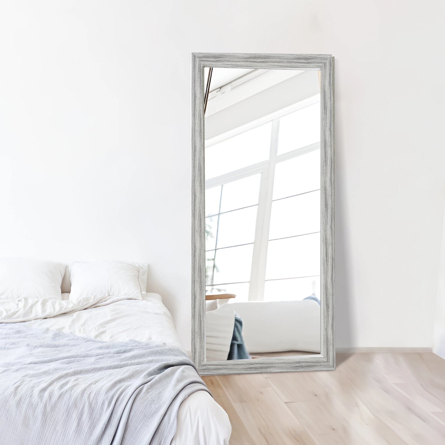 Large Farmhouse Mirror Farmhouse Bathroom Mirror Farmhouse Mirrors for Wall Decor Living Room Rustic Mirrors for Wall Decor Living Room Dressing Room Floor/Wall Mounted - Rustic, Distressed White