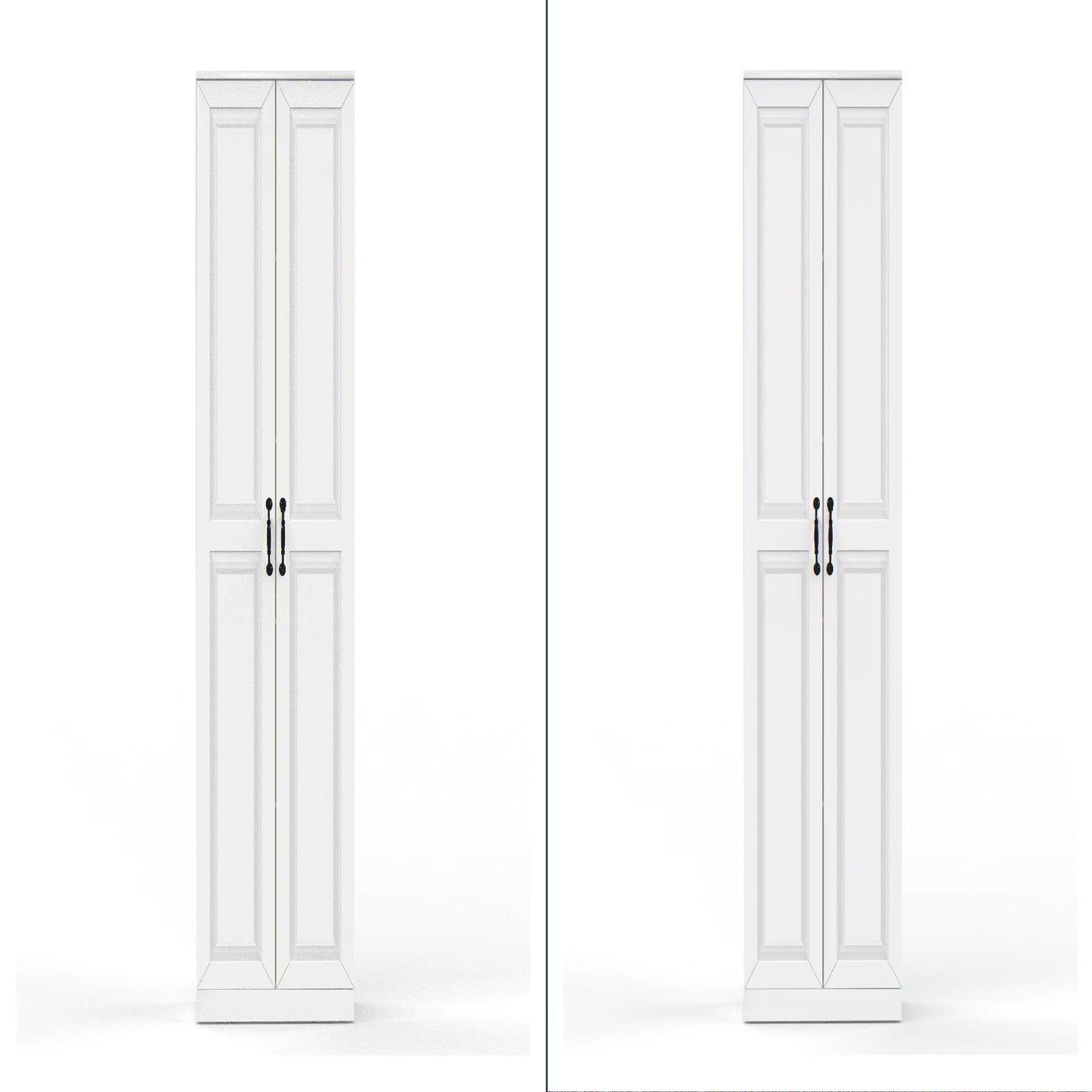 Storage Cabinet/Pantry cabinets, Soft White Finish, 71" Tall Wood Cupboard with 2 Door and 3 Adjustable Shelves for Kitchen, Dining Room, Living Room, Bathroom (Style 1)