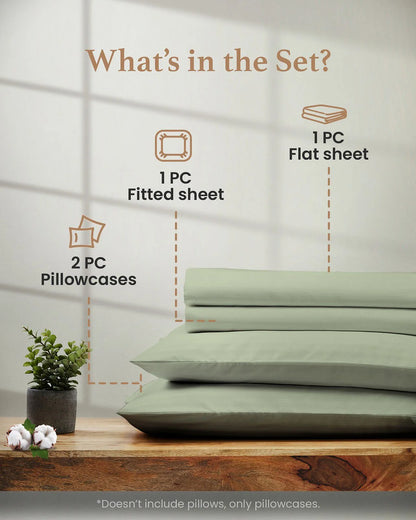 Good Sleep Bedding 100% Egyptian Cotton Split King Sheets, Luxury 1000 Thread Count 5 Piece Sheets & Pillowcases Set - Sage
