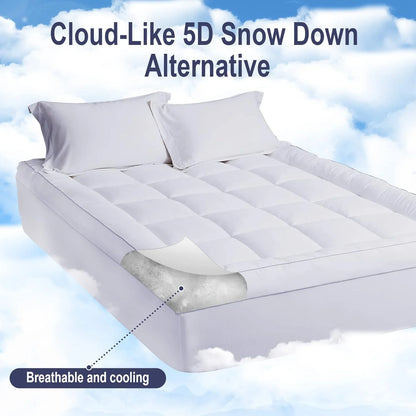 Down Alternative Mattress Topper Twin- Pillow Top Mattress Topper Mattress Pad 8-24" Deep Pocket