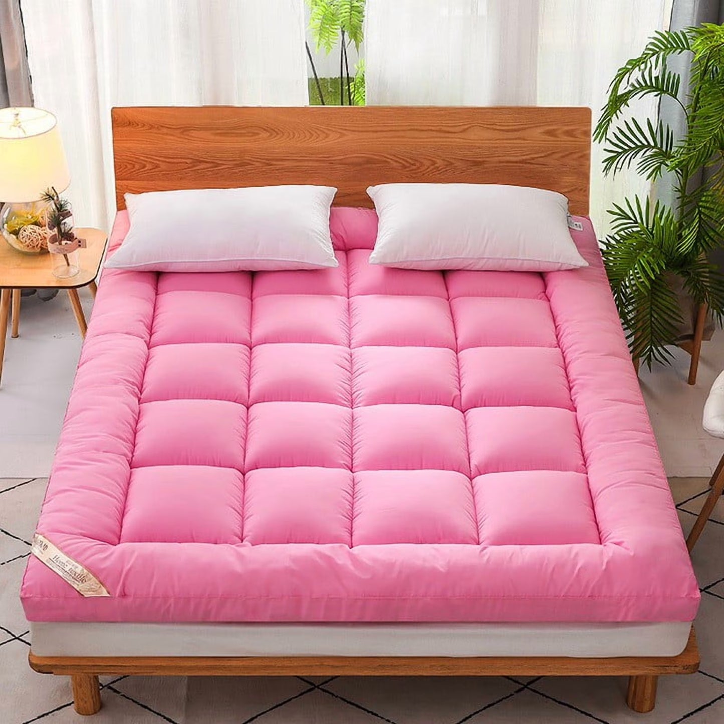Vfedsrsge 3D Velvet Thickened Foldable Mattress - Twin/Full/Queen Size, Soft Floor Futon for Dorm, Guest, RV, Yoga & Ki-ds Play - Rollable Space Saving Mattress Topper