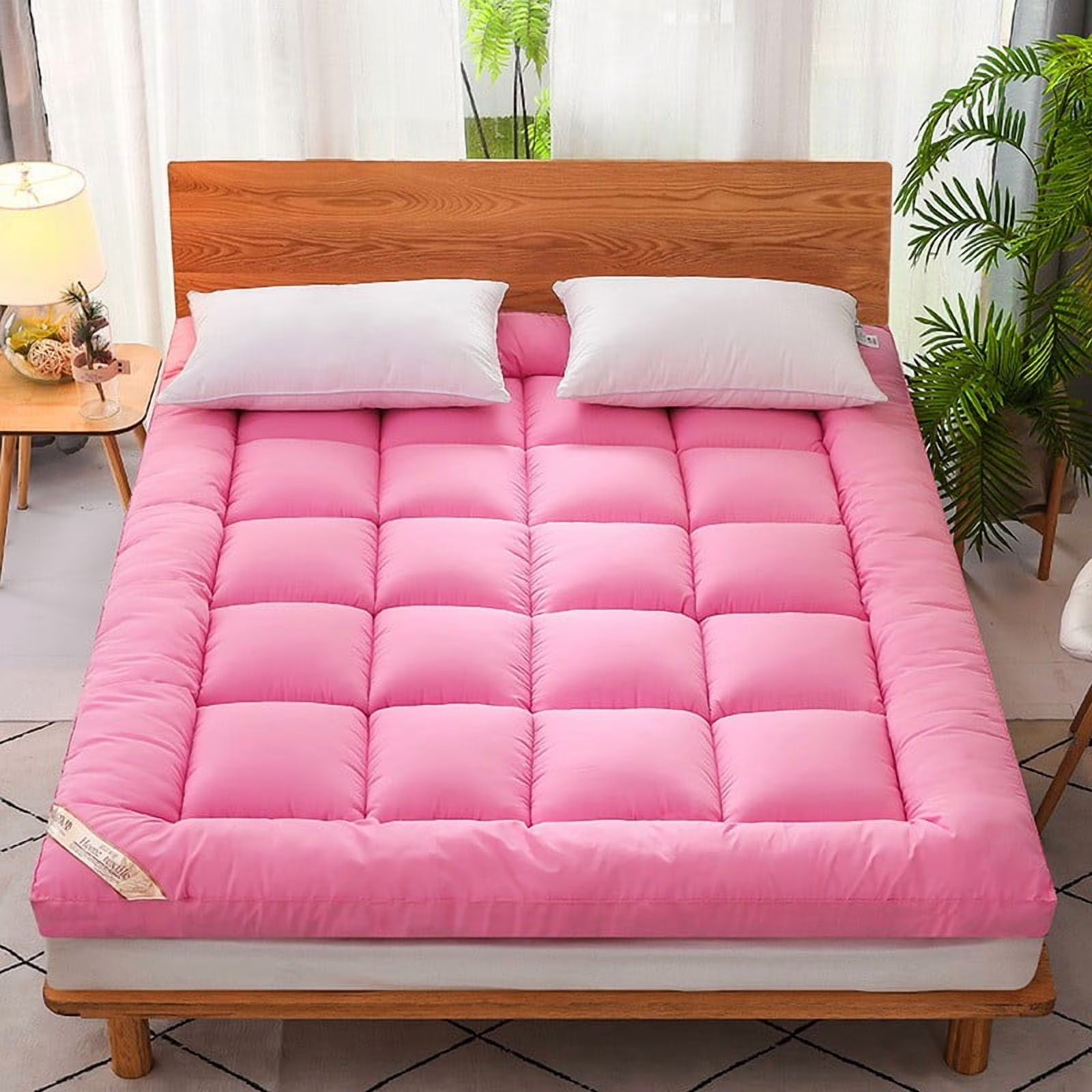 Vfedsrsge 3D Velvet Thickened Foldable Mattress - Twin/Full/Queen Size, Soft Floor Futon for Dorm, Guest, RV, Yoga & Ki-ds Play - Rollable Space Saving Mattress Topper