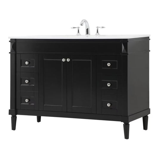 48 inch single bathroom vanity in black