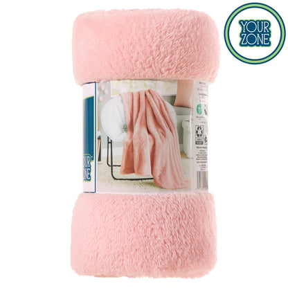 Your Zone Pink, Soft, Oversized, Fuzzy Throw Blanket for Kids, 72 x 50 inches