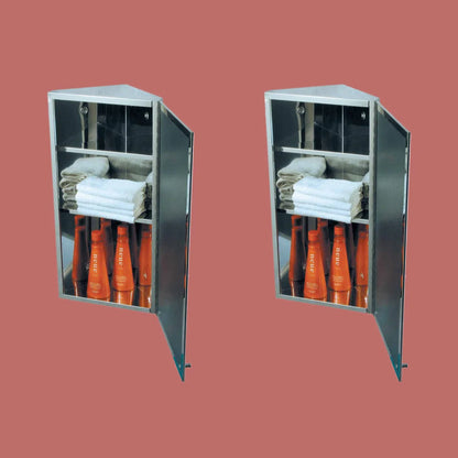 Corner Wall Mount Medicine Cabinet with Stainless Steel Bathroom Storage 23.6" Renovator's Supply