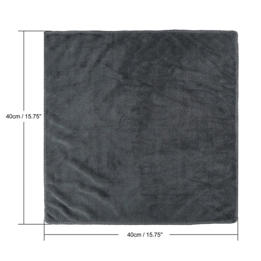 5pcs Gray 300gsm Microfiber Cleaning Cloth Absorbent Car Washing Drying Towel 40 x 40cm