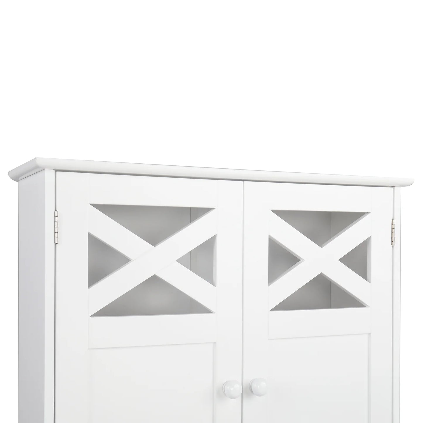 Ktaxon Over the Toilet Storage, Bathroom Storage Cabinet Organizer with Adjustable Shelf Double Doors, White
