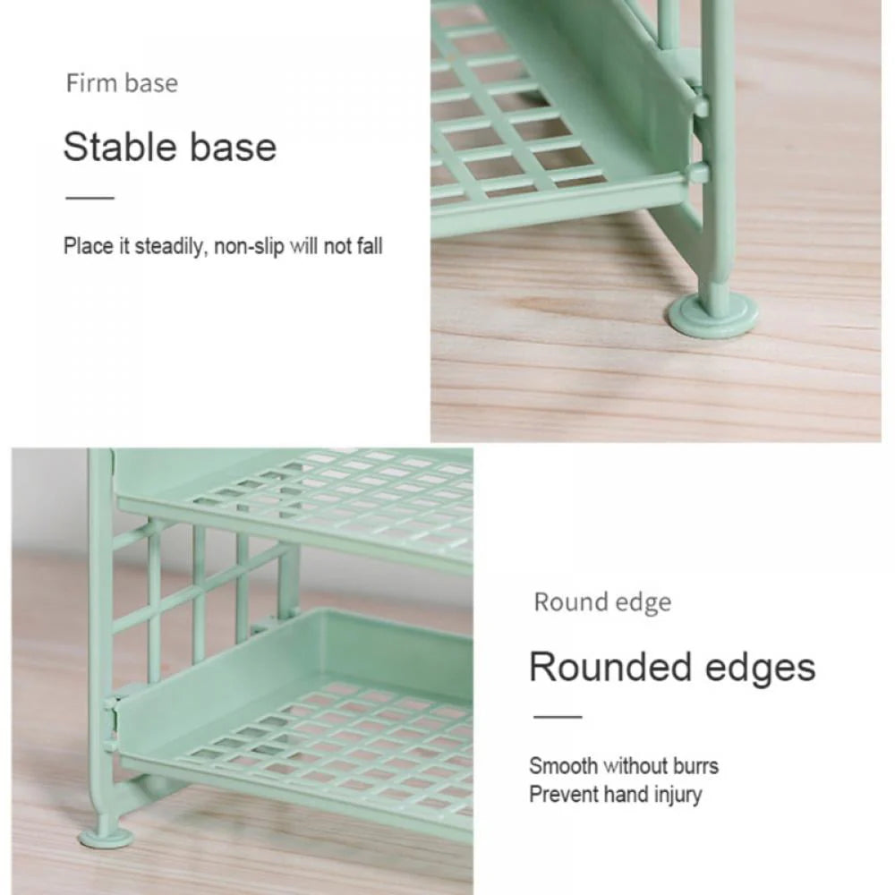 2 Tier Pure Plastic Freestanding Storage Racks Shelf Tower Durable Indoor Bathroom Garage