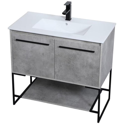Elegant Kitchen and Bath 36 Inch Single Bathroom Vanity In Walnut Brown