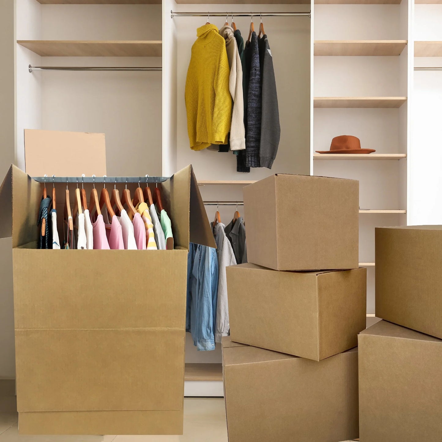 uBoxes 2 Room Wardrobe Kit 20 Moving Boxes plus Packing Supplies