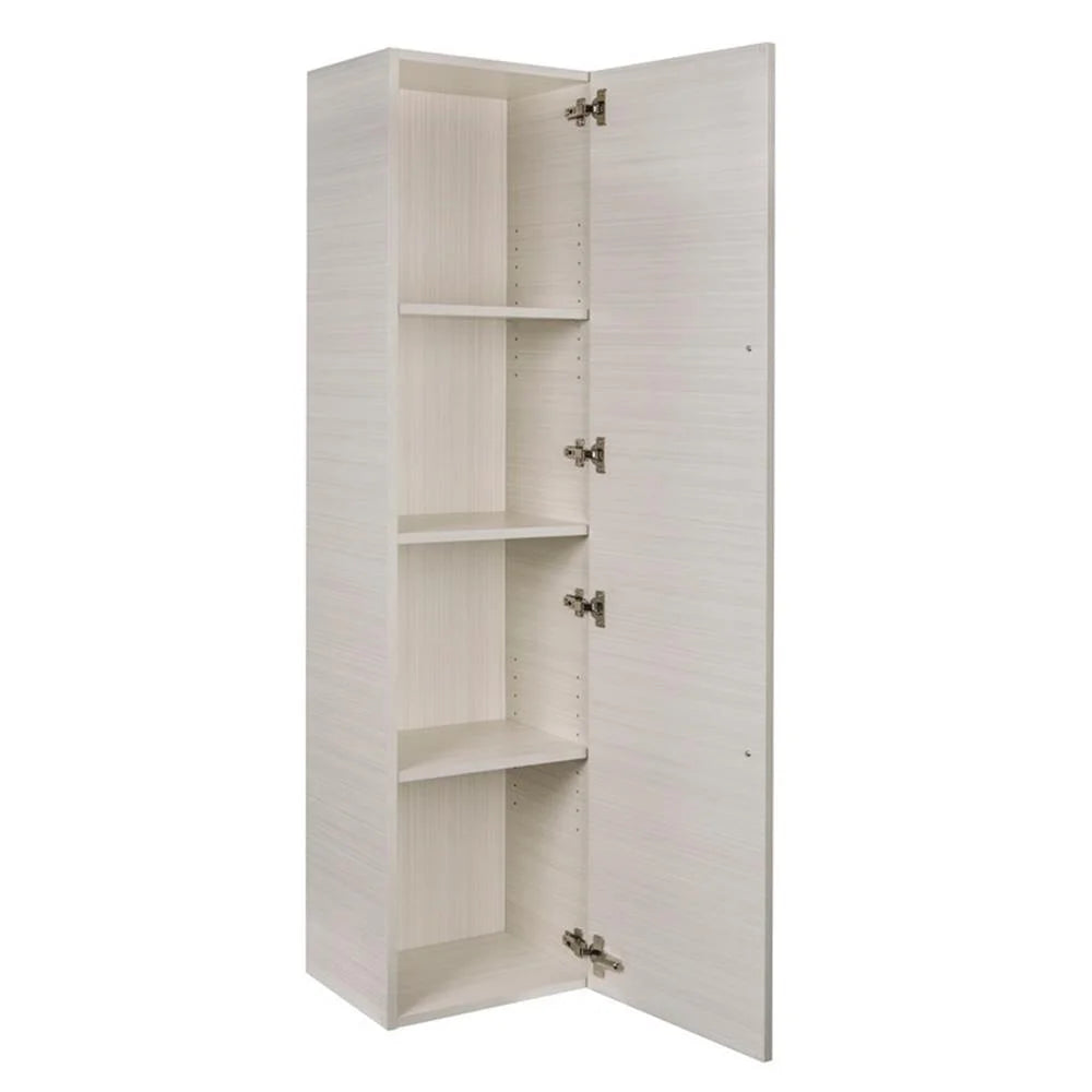 Cutler Kitchen and Bath Silhouette Modern Wood/Metal Linen Tower in Light Oak
