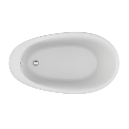 Jacuzzi Bria Freestanding White Acrylic Slipper Bath with Drain