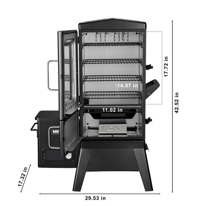 Vertical Electric Pellet Smoker Grill with Cover, 616 sq in Cooking Area, LED Temperature Control, Meat Probe, Outdoor BBQ Smoker for Steak, Ribs, Fish & Vegetables