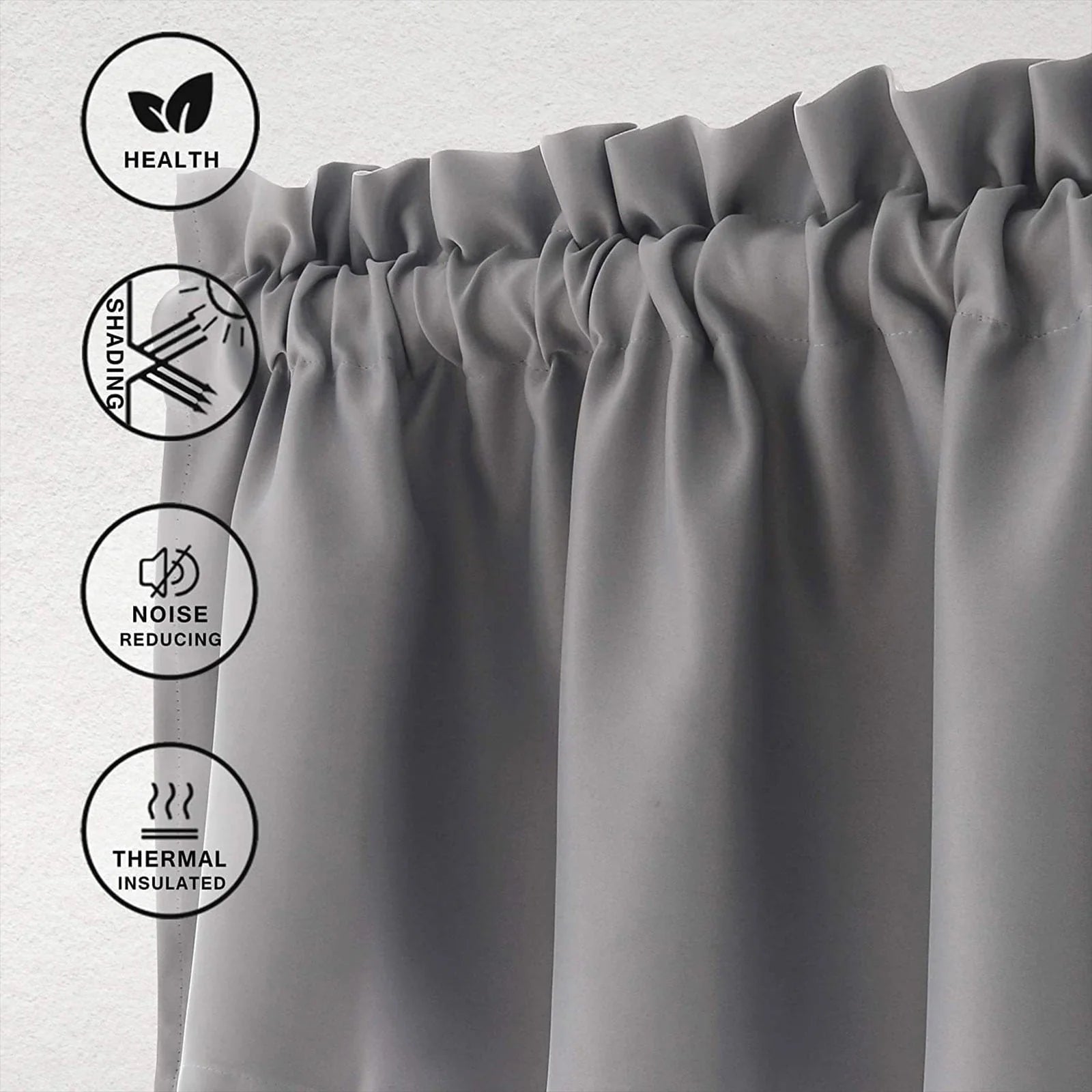 Blackout Curtains Kitchen Curtain,Short Curtains Half Window Curtains for Bedroom,Privacy Curtain Tiers for Windows, Energy Saving Curtain Tiers for Bathroom Shades,57°18inches per Panel