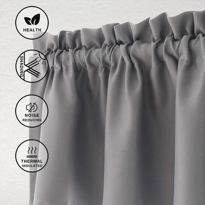 Blackout Curtains Kitchen Curtain,Short Curtains Half Window Curtains for Bedroom,Privacy Curtain Tiers for Windows, Energy Saving Curtain Tiers for Bathroom Shades,57°18inches per Panel