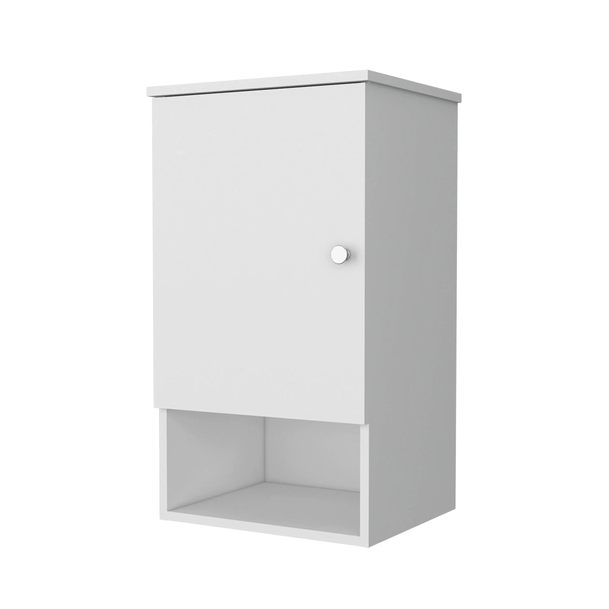 Carrizo Medicine Cabinet In Melamine with One Door,White,White Melamine Bath Faucets Bathroom Storage