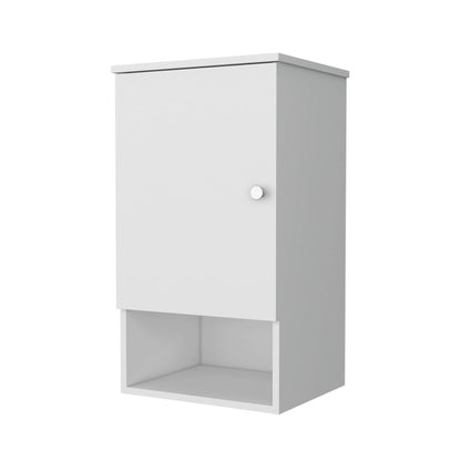 Carrizo Medicine Cabinet In Melamine with One Door,White,White Melamine Bath Faucets Bathroom Storage