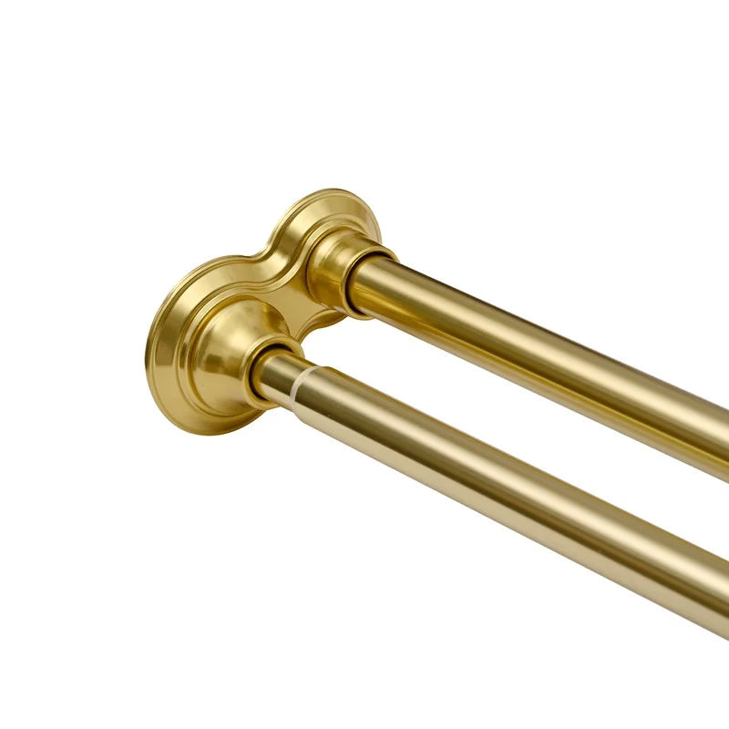 Utopia Alley Adjustable 72-In Double Shower Curtain Tension Rods - Rust-Proof Aluminum with Rubber End Cap, Easy Installation - Extendable, No Drilling, With Shower Liner and Hooks, Gold
