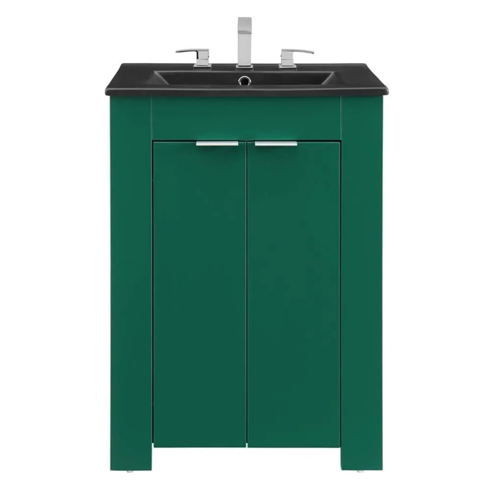 Modway Maybelle 24" Bathroom Vanity in Green Black
