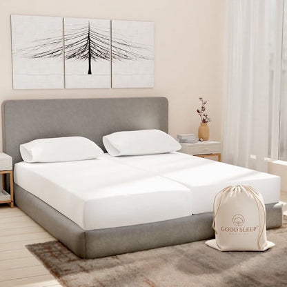 Good Sleep Bedding 100% Egyptian Cotton Split King Sheets, Luxury 1000 Thread Count 5 Piece Sheets & Pillowcases Set - Sage
