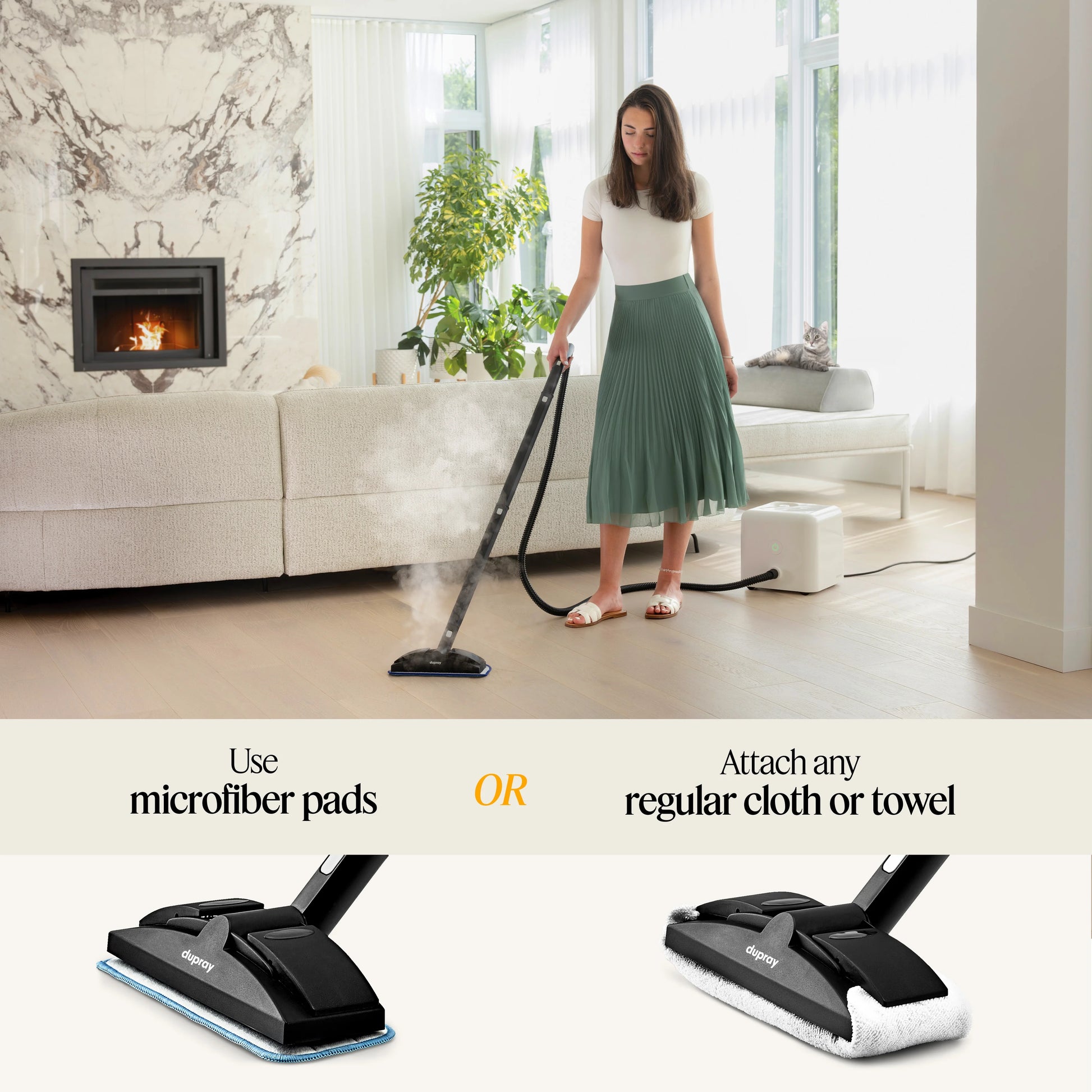 Dupray Neat Steam Cleaner 17-Piece Kit Our bestselling multipurpose steam cleaner with all the tools to clean, detail, sanitize*, deodorize floors, grout, bathrooms, kitchens and more. 1500w