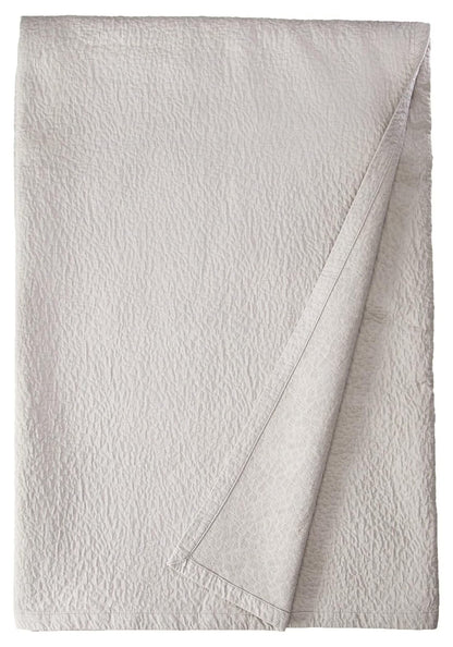 Matelasse Blanket Coverlet, Pebble Pattern, Light Grey, Queen