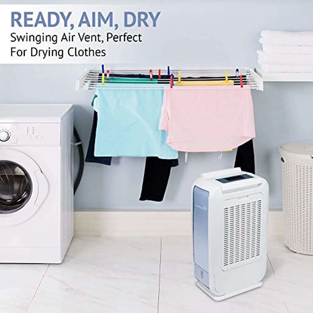 Ivation 13-Pint Small-Area Desiccant Dehumidifier Compact and Quiet - With Continuous Drain Hose for Smaller Spaces, Bathroom, Attic, Crawlspace and Closets - For Spaces Up To 270 Sq Ft
