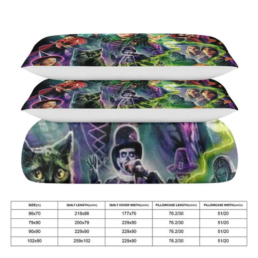Hocus Pocus 3 Pieces Quilt Cover Set Soft Bedding Set 1 Duvet Cover + 2 Pillow Shams Home Bed Cover 86"x70"