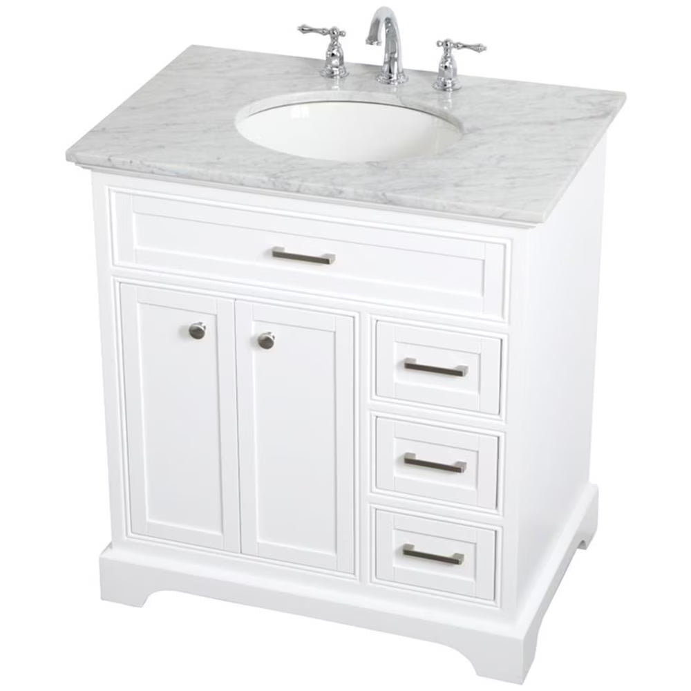 Elegant Kitchen and Bath 32 inch Single bathroom vanity in natural wood