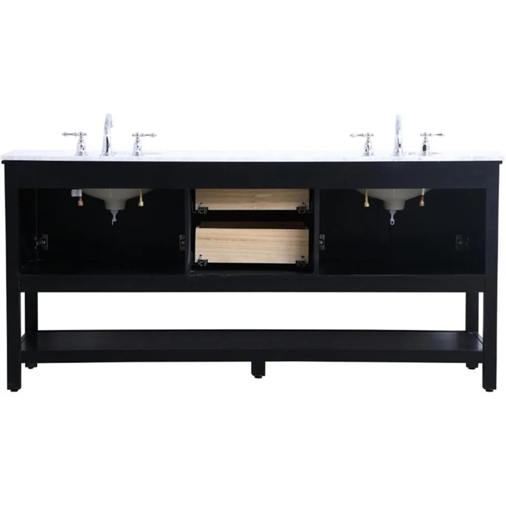 Elegant Kitchen and Bath 72 in. double sink bathroom vanity set in Black
