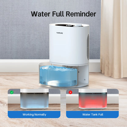 HUMSURE Dehumidifier 120 oz. Large Capacity Tank, Powerful Dehumidifier LED Display with Timer 7-Colour Ambient Light, Auto off, Sleep Mode, Timer, Energy Efficient Cabinet Bathroom