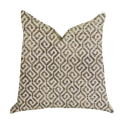 Plutus 20" x 30" Omni Maze Luxury Throw Pillow in Truffle Brown Shades