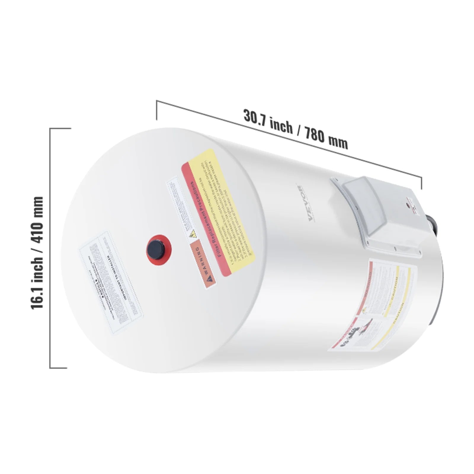 VEVOR Electric Water Heater, 18 Gallon Tank Instant Hot Water Heater, 1.6Kw Tankless Water Heater w/LED Display,Knob Control, IPX4 Waterproof Side Connection On Demand Heaters for Shower, Bath