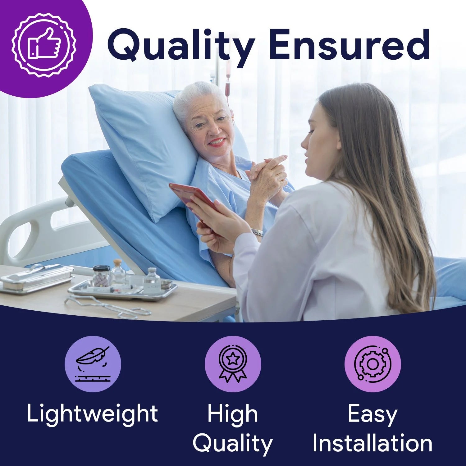 Proheal 5" Thick Alternating Pressure Bed Pad - Air Mattress Overlay with Pump - Bed Size 36° x 80° Thickness: variates