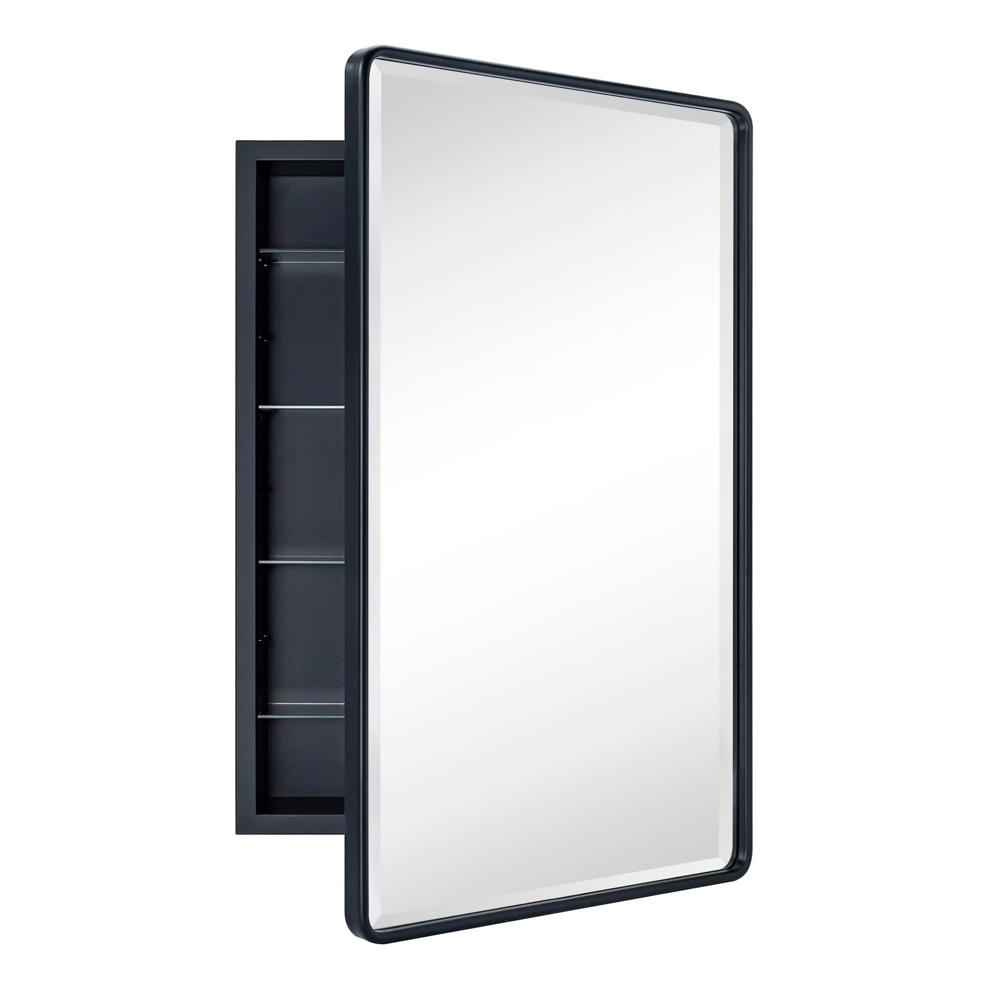 TEHOME Farmhouse Recessed Metal Bathroom Medicine Cabinets with Mirror 24" x 16" - Rubbed Bronze