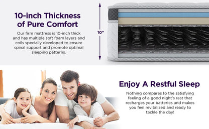 NapQueen Maxima 10” Hybrid of Cool Gel Infused Memory Foam and Coils Mattress, Full