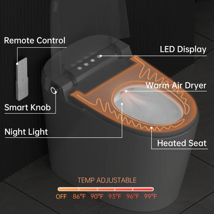 Smart Bidet Toilet Built in Tank,Comfortable Seat Height, Dual-Flush Elongated Toilet Bidet, Foot Sensor Flush/Open Seat Toilet U8Pro