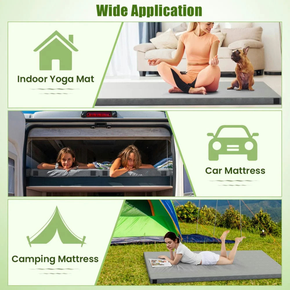 Spaco Indoor Outdoor Sleeping Mat with High Density Foam Cushion and Carrying Bag, Air Mattresses & Sleeping Bags for Outdoor as Garden, Yard, Gary