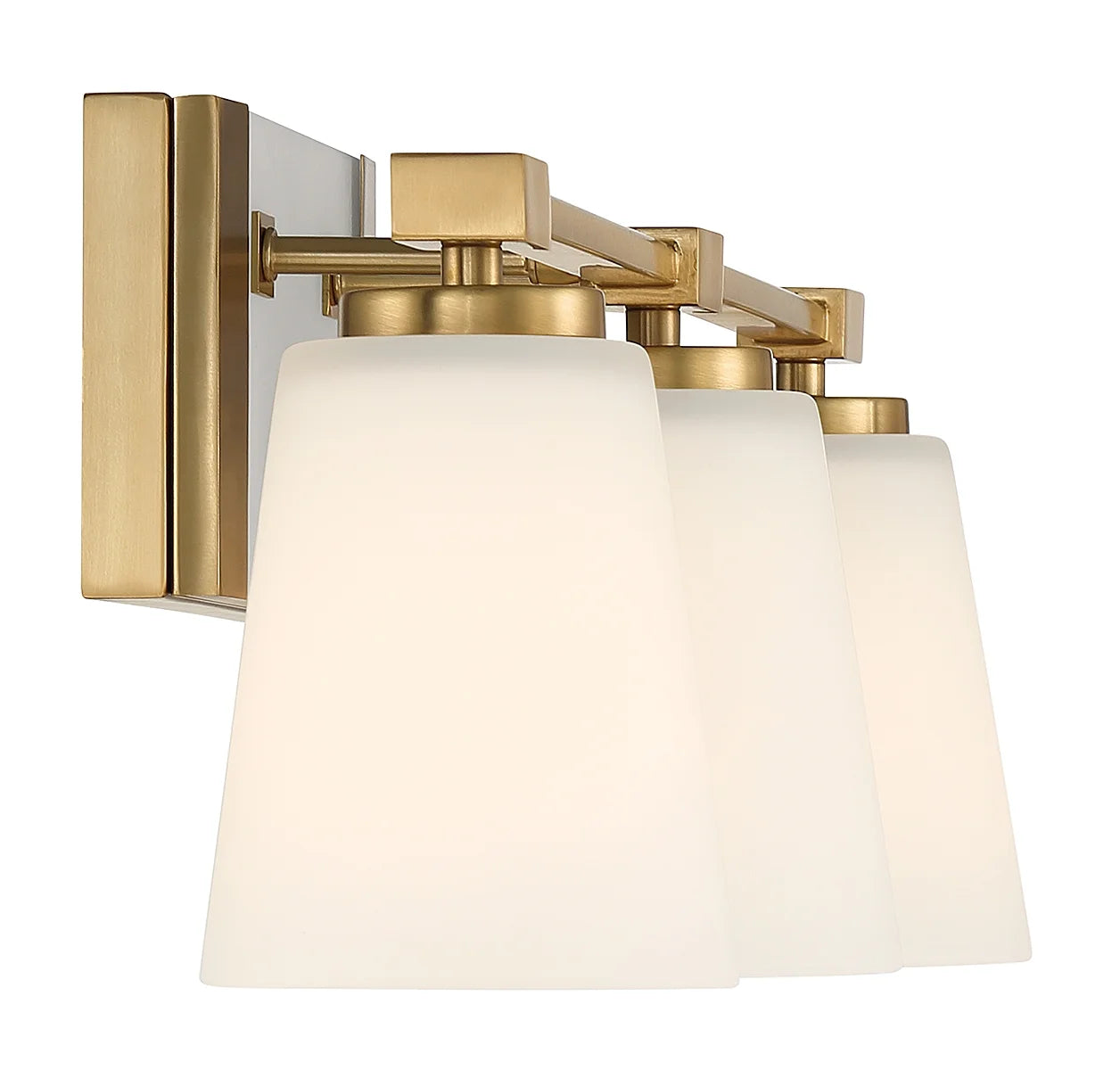Warm Brass Three Light Bathroom Vanity from the Darby Collection