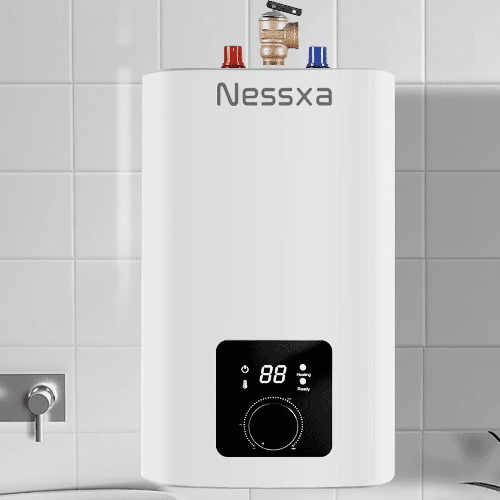 8 gallon mini instant electric water heater, 110V/1500W, kitchen sink quick heating water heater, bathroom household energy-saving water heater, instant heating, saving electricity and space