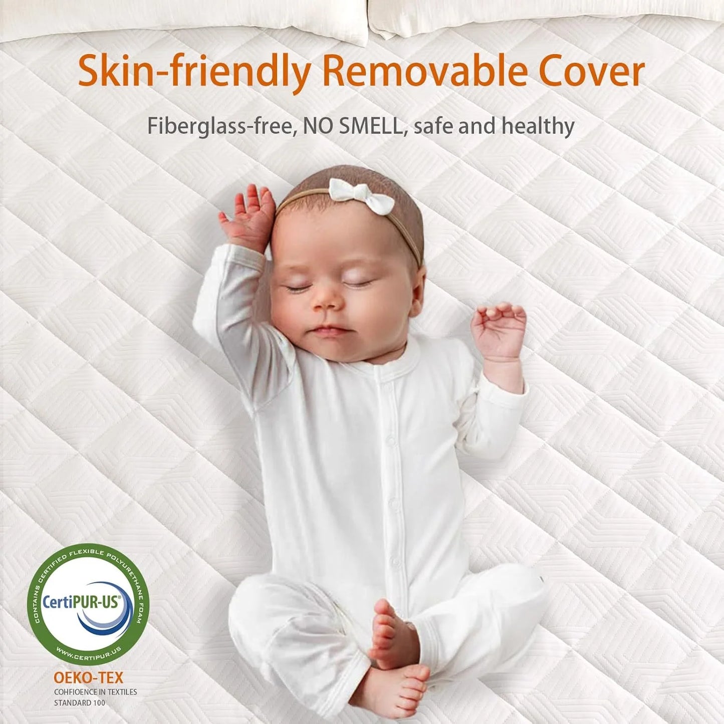 3-Inch Extra Firm Mattress, Pain Relief Foam Mattress For Extra Support, High-Density Foam Mattress Pad With Removable Cover, Odourless, Certipur-Us Certified 80" x76"
