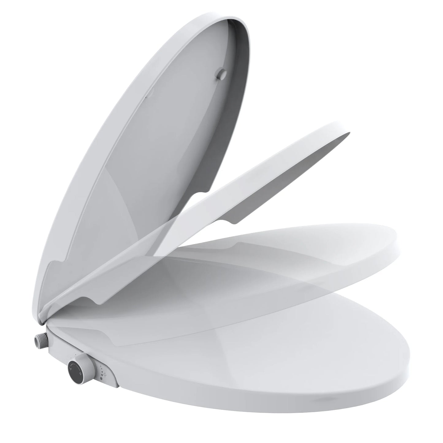 Mainstays Elongated Non-Electric Bidet Toilet Seat with Dual Self-Cleaning Nozzles, Daisy White