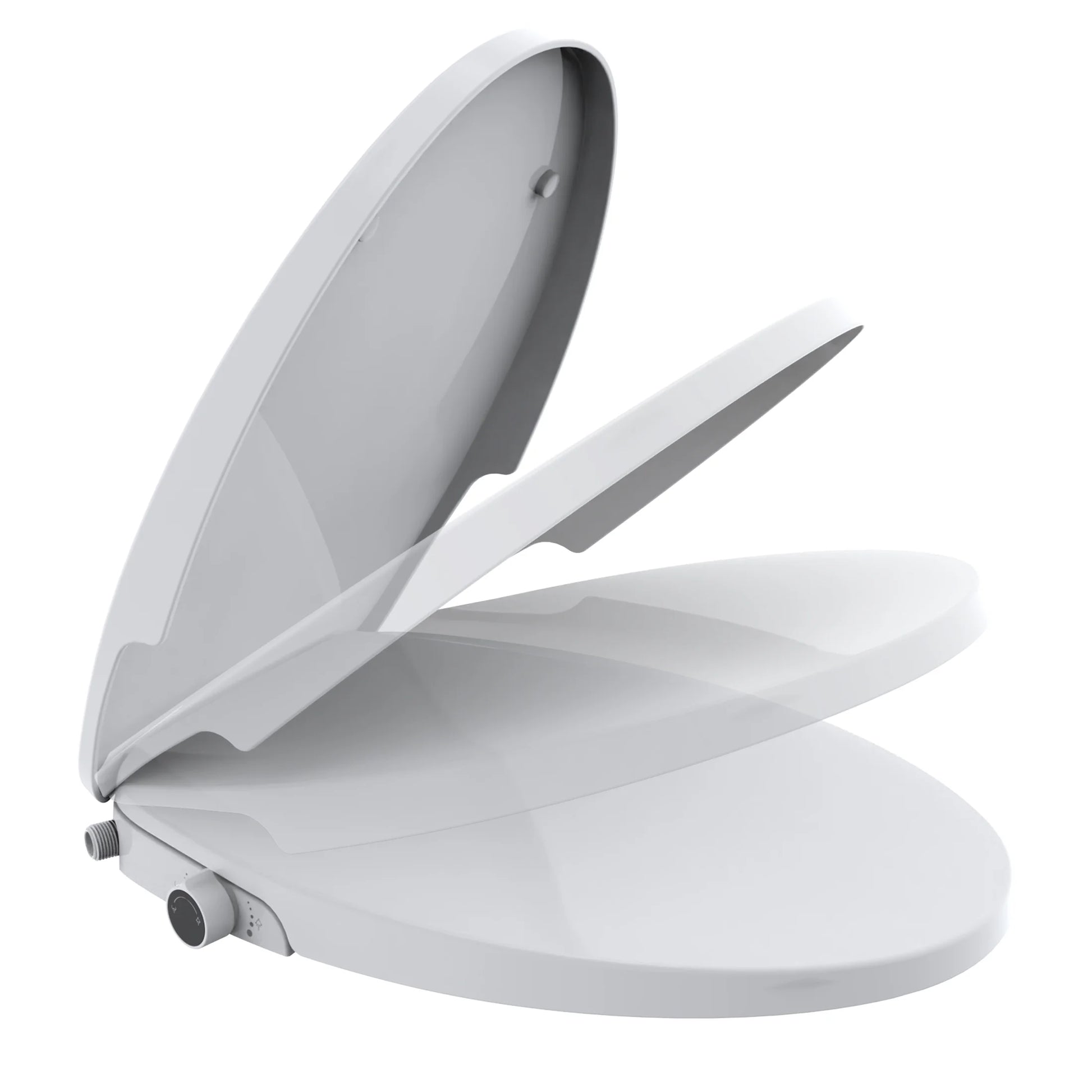 Mainstays Elongated Non-Electric Bidet Toilet Seat with Dual Self-Cleaning Nozzles, Daisy White