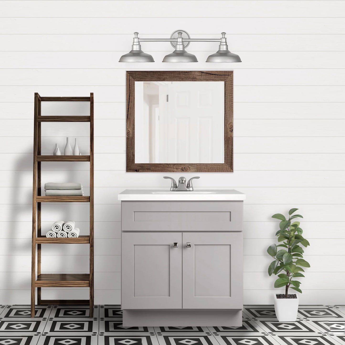 Design House Brookings 30" Ready to Assemble Solid Wood Bathroom Vanity, Sherwin Williams Gray