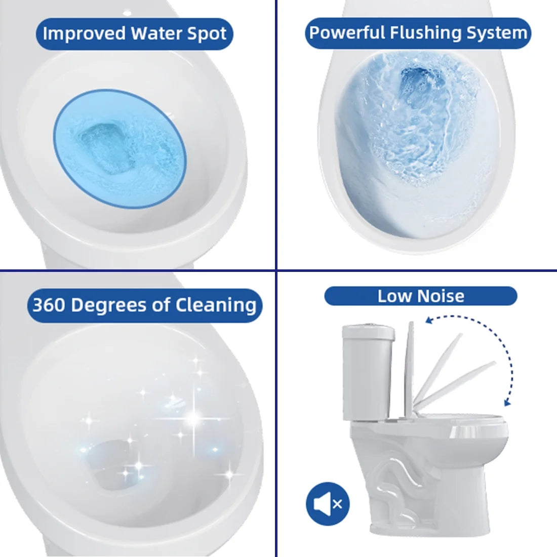 21" Toilet, Two-Piece Toilet, ADA Toilet with Dual Flush, Elongated Toilets for Bathrooms with Soft Close Seat, Universal Height with 1.28 Siphonic Flush Cotton White