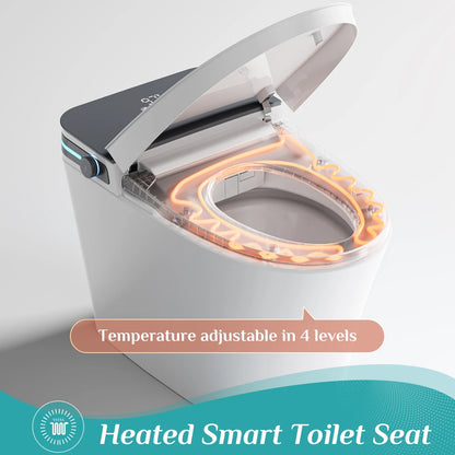 HOROW 10" Rough-in Bidet Toilet , White with Auto Open/Close Lid, Instant Warm Water, Elongated Heated Seat