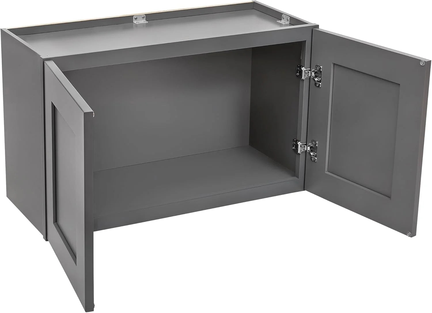 Gray Shaker Wall Cabinet - Ready to Assemble, Perfect for Kitchen, Laundry, Garage or Bathroom Storage - 30" W x 12" H x 12" D