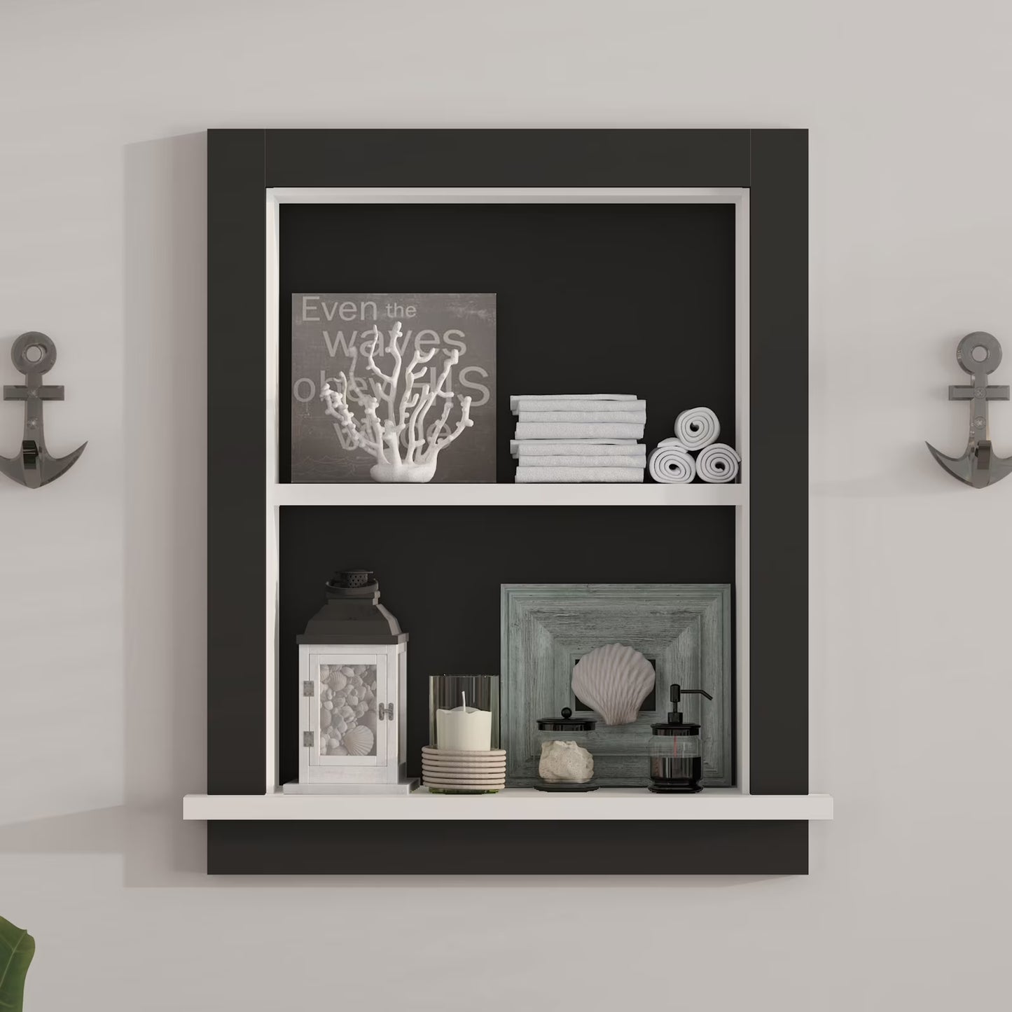 Hironpal White 2-Tier Recessed 15x18 Wall Niche Medicine Cabinet Replacement, in The Wall Bathroom Cabinet Insert Shelf/Shelves