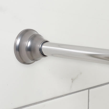 (4 pack) Better Homes & Gardens Wave Finial No Rust 43° F to 72° F Adjustable Tension Shower Curtain Rod, Nickel